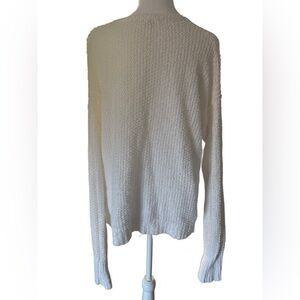 Free People Braid Front Knit Sweater White Medium